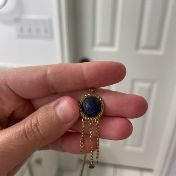 Gold and blue speckled stone necklace Sézane - Picture 5 of 5